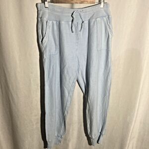NEW DIRECTIONS STUDIO blue drawstring cuffed ankle pull on jogger pants L